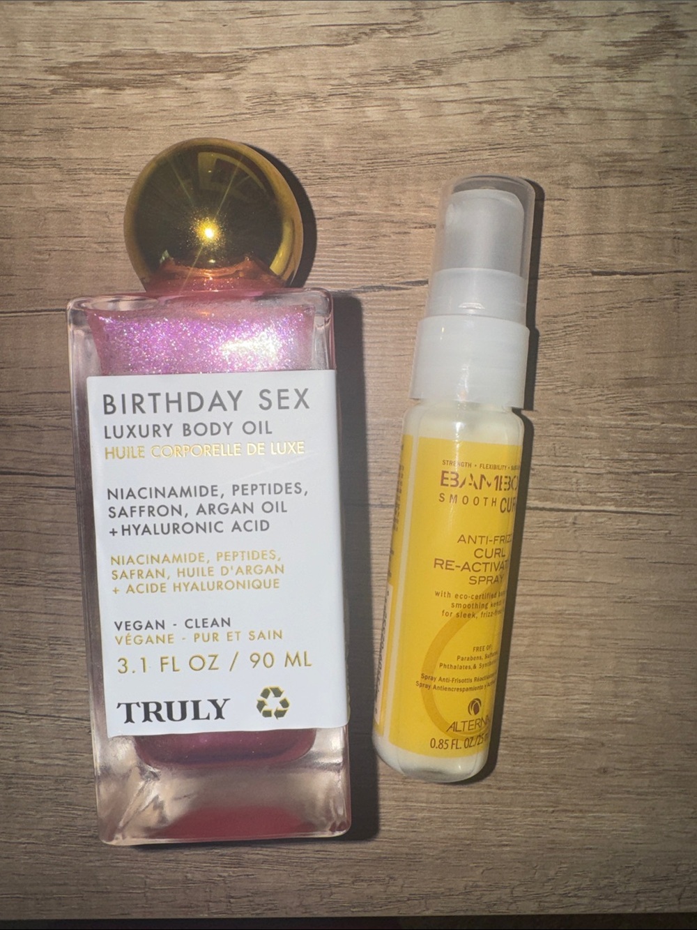 Bamboo smooth curls +  truly body oil butter than sex